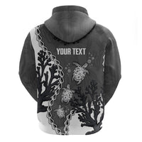 Personalized Black Coral Hawaii Hoodie Ekaha Ku Moana Honu Sea Turtle LT14 - Polynesian Pride