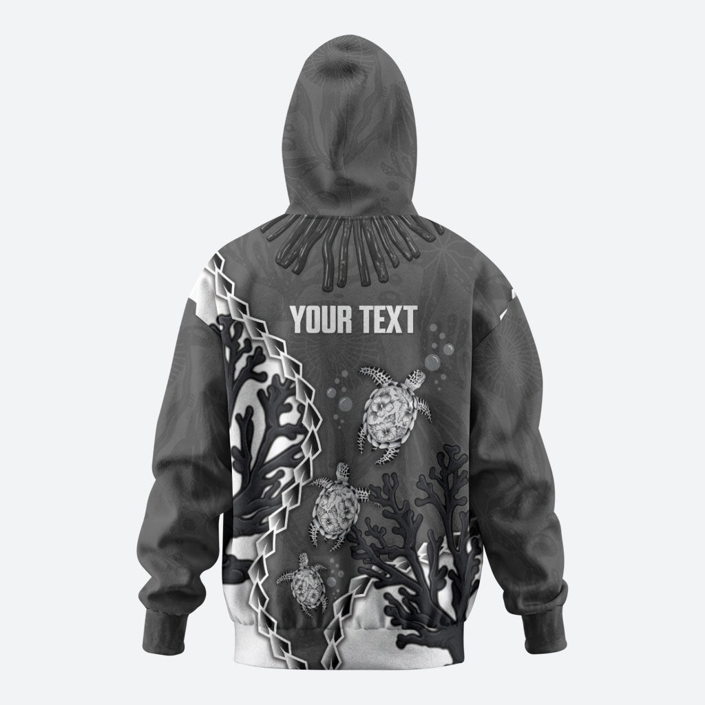 Personalized Black Coral Hawaii Hoodie Ekaha Ku Moana Honu Sea Turtle LT14 - Polynesian Pride