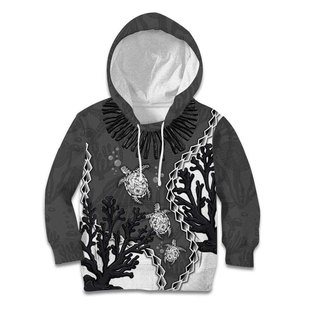 Personalized Black Coral Hawaii Kid Hoodie Ekaha Ku Moana Honu Sea Turtle