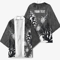 Personalized Black Coral Hawaii Kimono Ekaha Ku Moana Honu Sea Turtle LT14 - Polynesian Pride