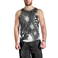 Personalized Black Coral Hawaii Men Tank Top Ekaha Ku Moana Honu Sea Turtle LT14 - Polynesian Pride