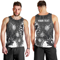 Personalized Black Coral Hawaii Men Tank Top Ekaha Ku Moana Honu Sea Turtle LT14 - Polynesian Pride