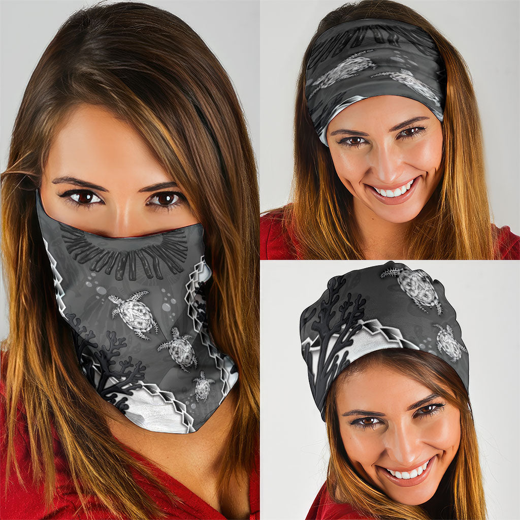 Black Coral Hawaii Neck Gaiter Ekaha Ku Moana Honu Sea Turtle LT14 - Polynesian Pride