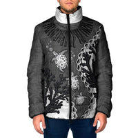 Personalized Black Coral Hawaii Padded Jacket Ekaha Ku Moana Honu Sea Turtle LT14 Men Gray - Polynesian Pride