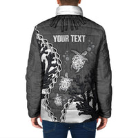 Personalized Black Coral Hawaii Padded Jacket Ekaha Ku Moana Honu Sea Turtle LT14 - Polynesian Pride