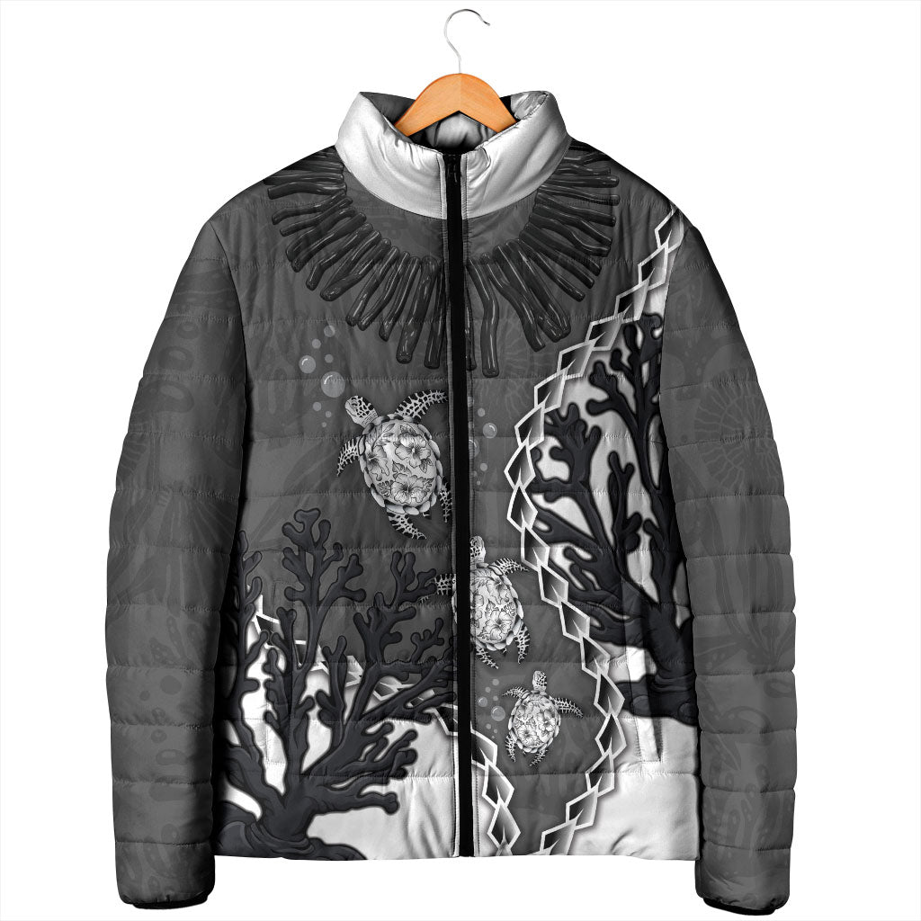 Personalized Black Coral Hawaii Padded Jacket Ekaha Ku Moana Honu Sea Turtle LT14 - Polynesian Pride