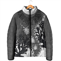 Personalized Black Coral Hawaii Padded Jacket Ekaha Ku Moana Honu Sea Turtle LT14 - Polynesian Pride