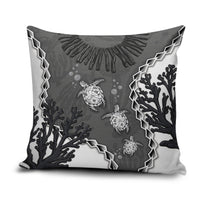Black Coral Hawaii Pillow Cover Ekaha Ku Moana Honu Sea Turtle LT14 Gray - Polynesian Pride