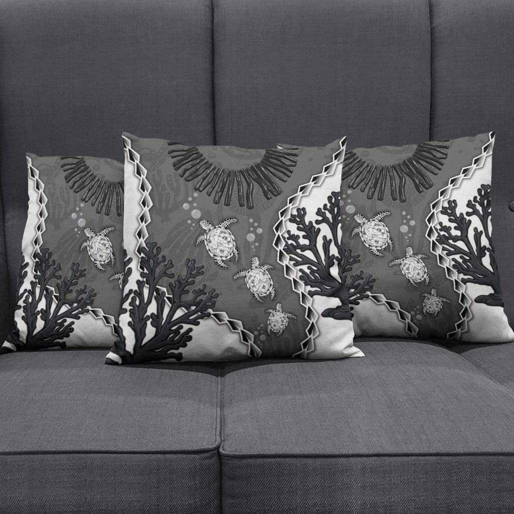 Black Coral Hawaii Pillow Cover Ekaha Ku Moana Honu Sea Turtle LT14 - Polynesian Pride