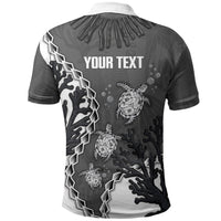Personalized Black Coral Hawaii Polo Shirt Ekaha Ku Moana Honu Sea Turtle LT14 - Polynesian Pride