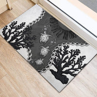 Black Coral Hawaii Rubber Doormat Ekaha Ku Moana Honu Sea Turtle LT14 - Polynesian Pride