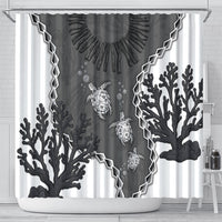 Black Coral Hawaii Shower Curtain Ekaha Ku Moana Honu Sea Turtle LT14 - Polynesian Pride