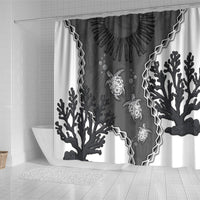 Black Coral Hawaii Shower Curtain Ekaha Ku Moana Honu Sea Turtle LT14 - Polynesian Pride
