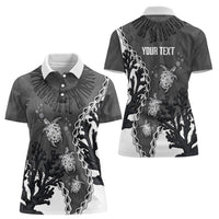 Personalized Black Coral Hawaii Women Polo Shirt Ekaha Ku Moana Honu Sea Turtle LT14 - Polynesian Pride