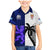 Fiji And Scotland Rugby Family Matching Mermaid Dress and Hawaiian Shirt Fijian Tapa Pattern With Thistle LT14 Son's Shirt Blue - Polynesian Pride