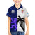 Fiji And Scotland Rugby Family Matching Off Shoulder Long Sleeve Dress and Hawaiian Shirt Fijian Tapa Pattern With Thistle LT14 Son's Shirt Blue - Polynesian Pride