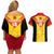 Custom Papua New Guinea Rubgby Couples Matching Off Shoulder Short Dress and Hawaiian Shirt Pacific 2023 Go PNG Kumuls LT14 - Polynesian Pride