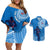 Custom Samoa Rugby Couples Matching Off Shoulder Short Dress and Hawaiian Shirt Pacific 2023 Go Toa Samoa LT14 Blue - Polynesian Pride