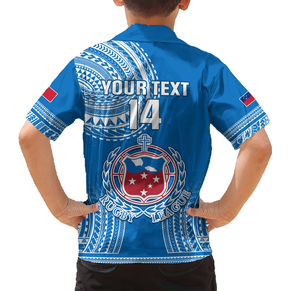 Custom Samoa Rugby Kid Hawaiian Shirt Pacific 2023 Go Toa Samoa LT14 - Polynesian Pride