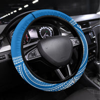 Samoa Rugby Steering Wheel Cover Pacific 2023 Go Toa Samoa LT14 Universal Fit Blue - Polynesian Pride