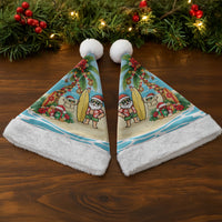 Hawaii Christmas Mele Kalikimaka Christmas Santa Hat Festive Palm Chilling Santa With Surfboard LT14 - Polynesian Pride