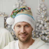 Hawaii Christmas Mele Kalikimaka Christmas Santa Hat Festive Palm Chilling Santa With Surfboard LT14 - Polynesian Pride