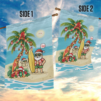 Hawaii Christmas Mele Kalikimaka Garden Flag Festive Palm Chilling Santa With Surfboard LT14 - Polynesian Pride
