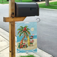 Hawaii Christmas Mele Kalikimaka Garden Flag Festive Palm Chilling Santa With Surfboard LT14 - Polynesian Pride