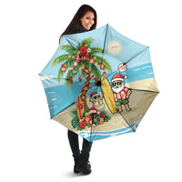 Hawaii Christmas Mele Kalikimaka Umbrella Festive Palm Chilling Santa With Surfboard LT14 - Polynesian Pride