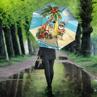 Hawaii Christmas Mele Kalikimaka Umbrella Festive Palm Chilling Santa With Surfboard LT14 - Polynesian Pride