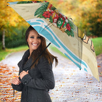 Hawaii Christmas Mele Kalikimaka Umbrella Festive Palm Chilling Santa With Surfboard LT14 - Polynesian Pride