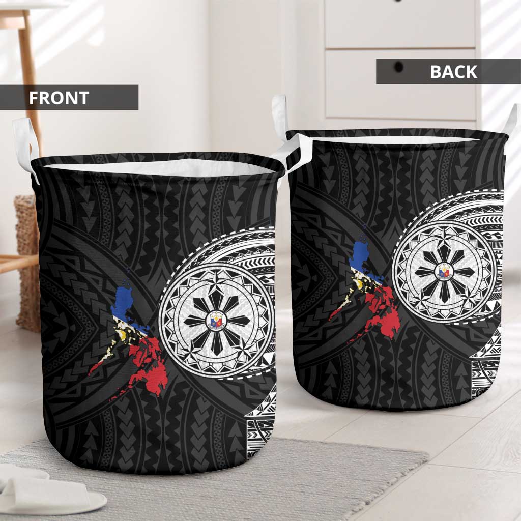 Philippines Strong Laundry Basket Filipino Map Polynesian Tattoo LT14 - Polynesian Pride