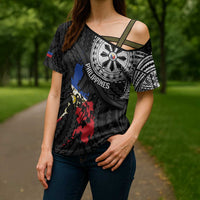 Philippines Strong Cross Shoulder Shirt Filipino Map Polynesian Tattoo LT14 - Polynesian Pride