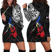 Philippines Strong Hoodie Dress Filipino Map Polynesian Tattoo LT14 - Polynesian Pride