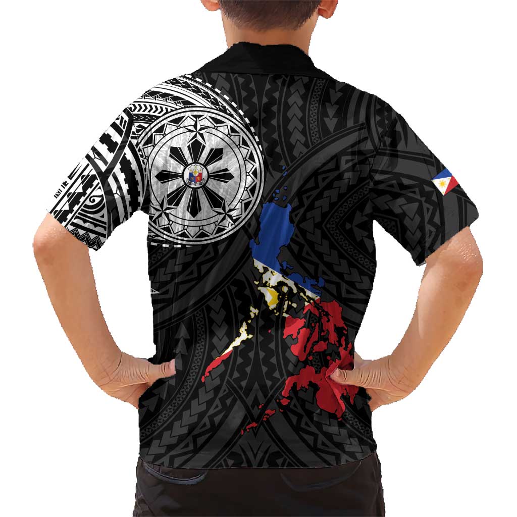 Philippines Strong Kid Hawaiian Shirt Filipino Map Polynesian Tattoo LT14 - Polynesian Pride