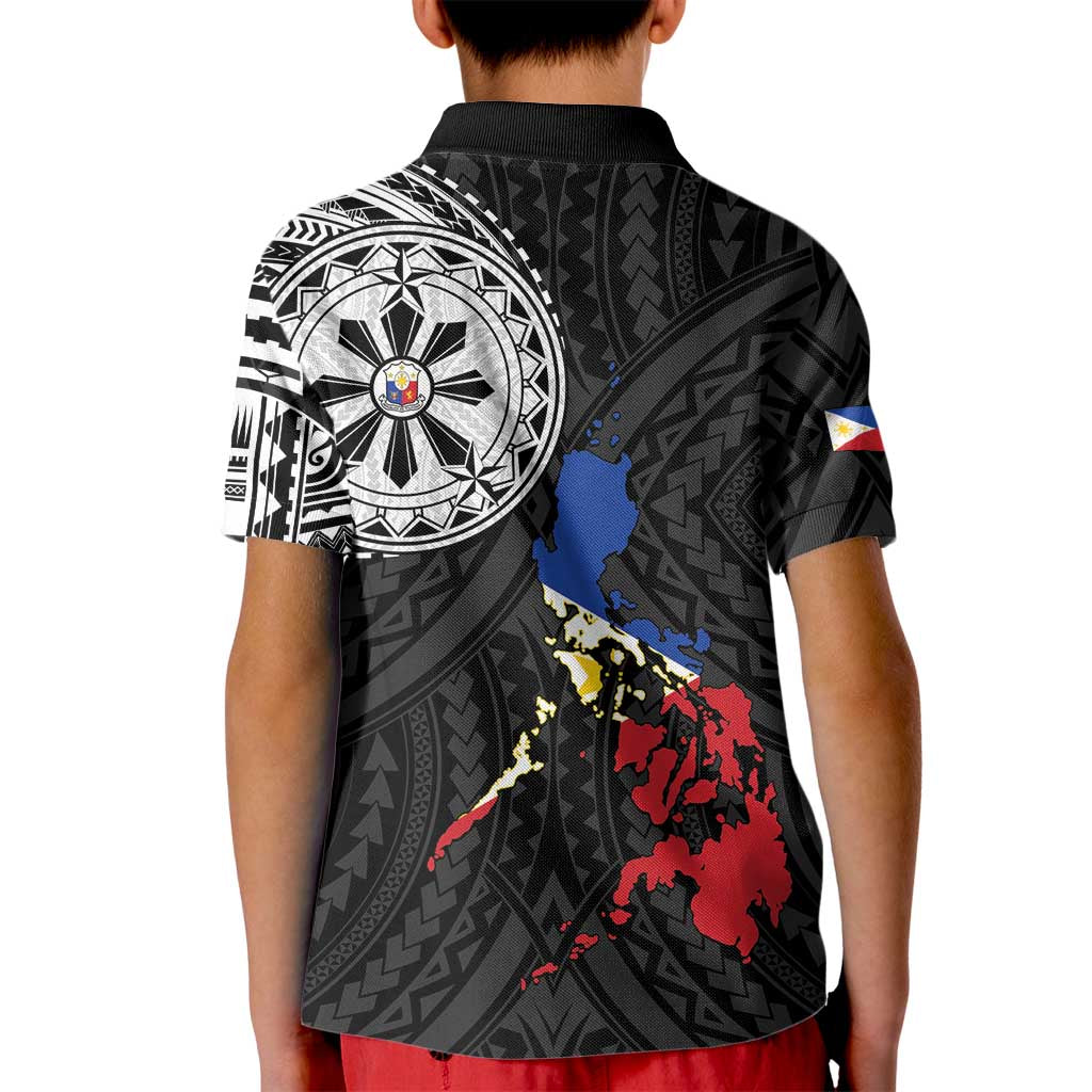 Philippines Strong Kid Polo Shirt Filipino Map Polynesian Tattoo LT14 - Polynesian Pride