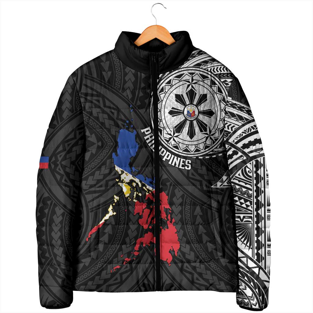 Philippines Strong Padded Jacket Filipino Map Polynesian Tattoo LT14 - Polynesian Pride