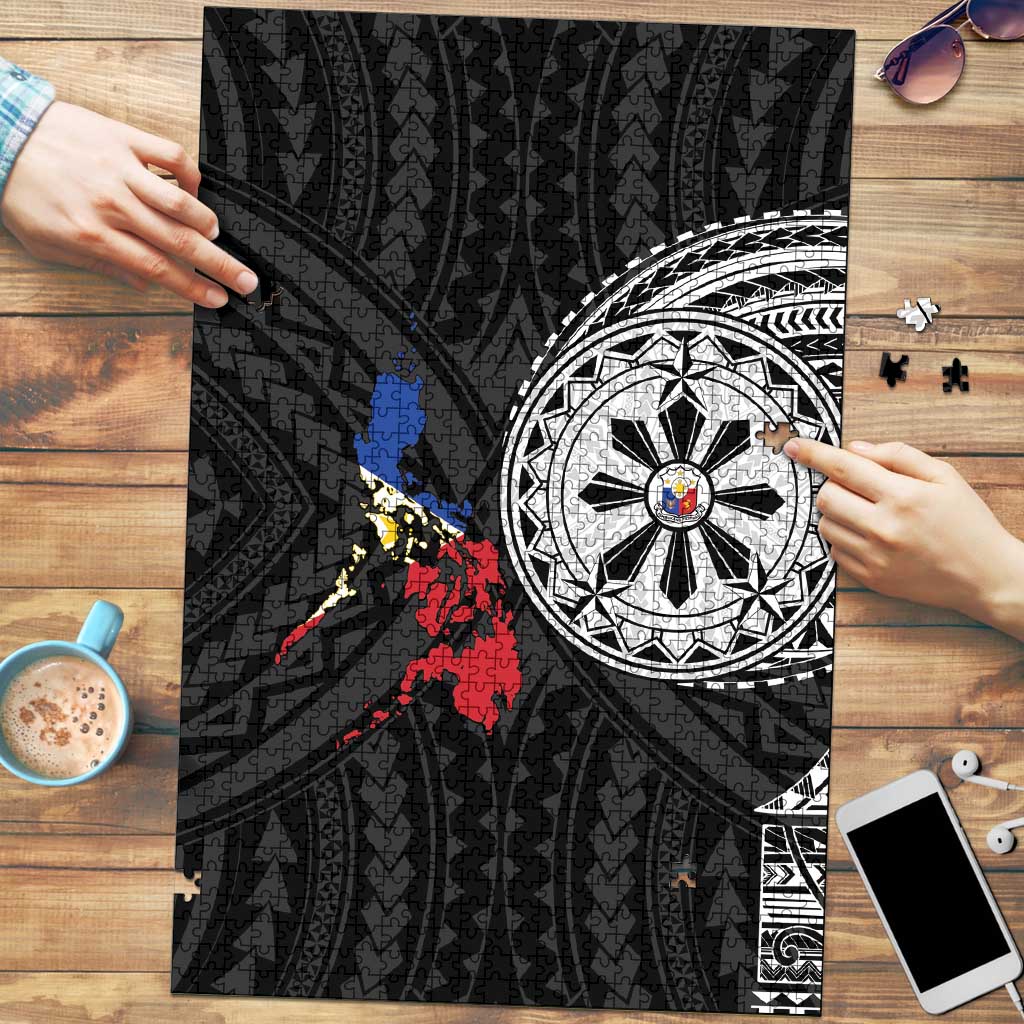 Philippines Strong Puzzle Filipino Map Polynesian Tattoo LT14 Black - Polynesian Pride