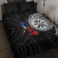 Philippines Strong Quilt Bed Set Filipino Map Polynesian Tattoo LT14 Black - Polynesian Pride