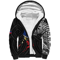 Philippines Strong Sherpa Hoodie Filipino Map Polynesian Tattoo LT14 Unisex Black - Polynesian Pride