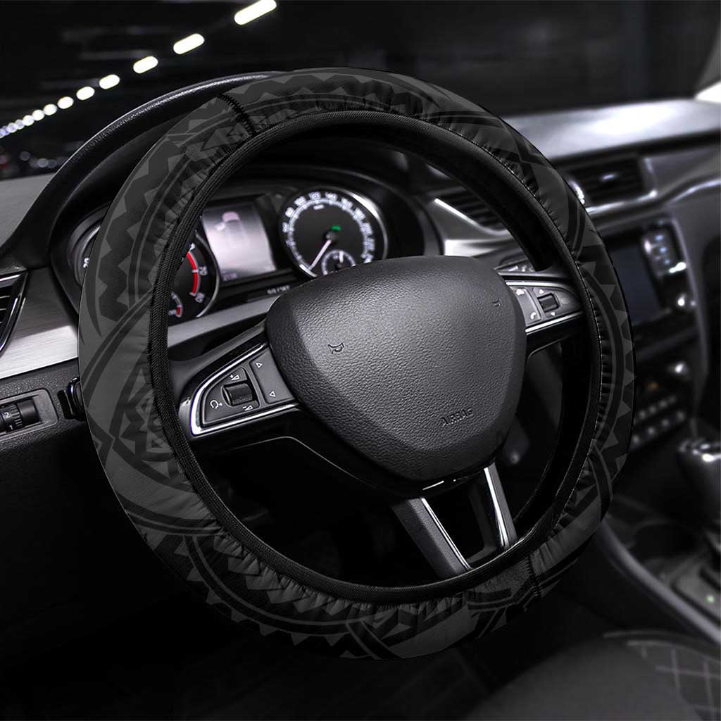 Philippines Strong Steering Wheel Cover Filipino Map Polynesian Tattoo LT14 Universal Fit Black - Polynesian Pride
