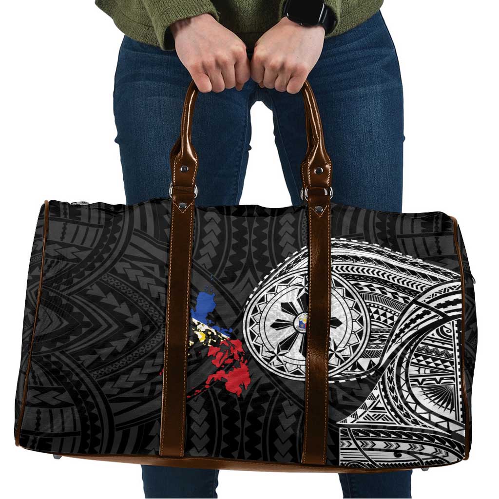 Philippines Strong Travel Bag Filipino Map Polynesian Tattoo LT14 Black - Polynesian Pride