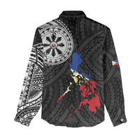 Philippines Strong Women Casual Shirt Filipino Map Polynesian Tattoo LT14 - Polynesian Pride