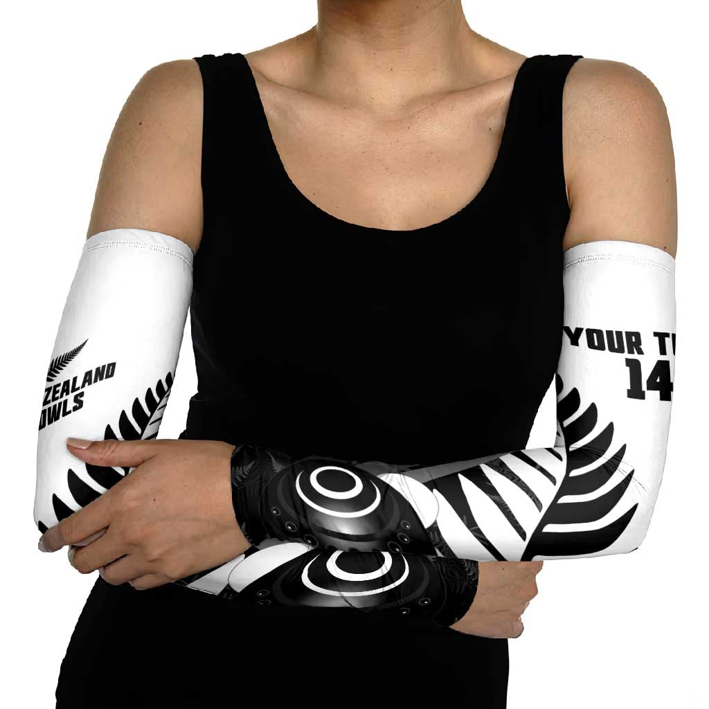 New Zealand Lawn Bowls Custom Arm Sleeves Aotearoa Silver Fern LT14 - Polynesian Pride