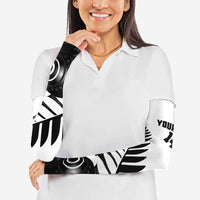 New Zealand Lawn Bowls Custom Arm Sleeves Aotearoa Silver Fern LT14 - Polynesian Pride