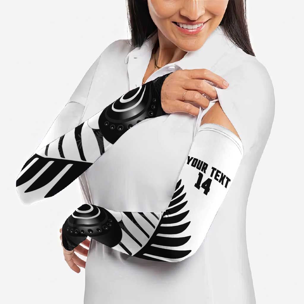 New Zealand Lawn Bowls Custom Arm Sleeves Aotearoa Silver Fern LT14 - Polynesian Pride