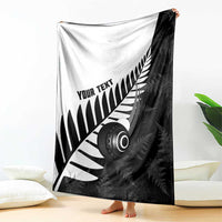 New Zealand Lawn Bowls Custom Blanket Aotearoa Silver Fern LT14 - Polynesian Pride