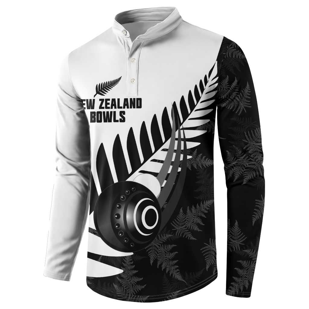 New Zealand Lawn Bowls Custom Button Sweatshirt Aotearoa Silver Fern LT14 - Polynesian Pride