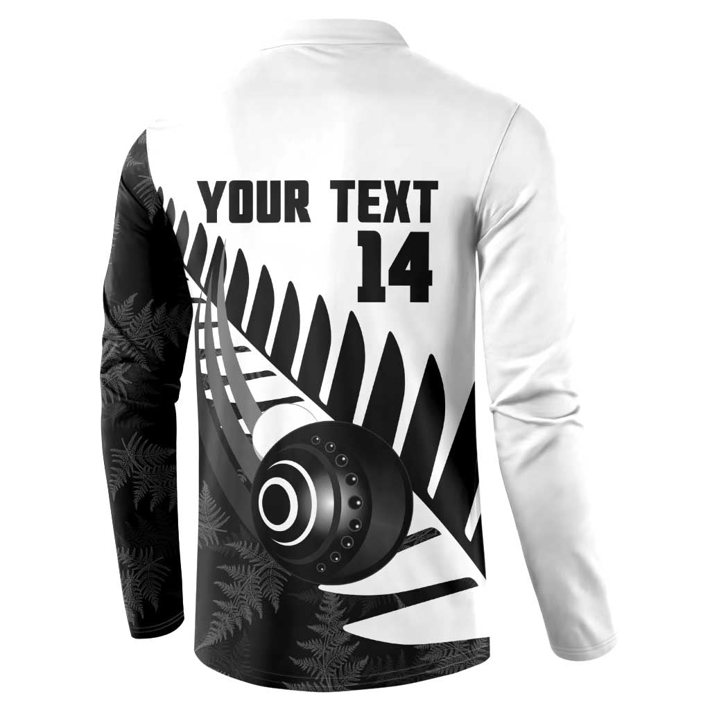 New Zealand Lawn Bowls Custom Button Sweatshirt Aotearoa Silver Fern LT14 - Polynesian Pride