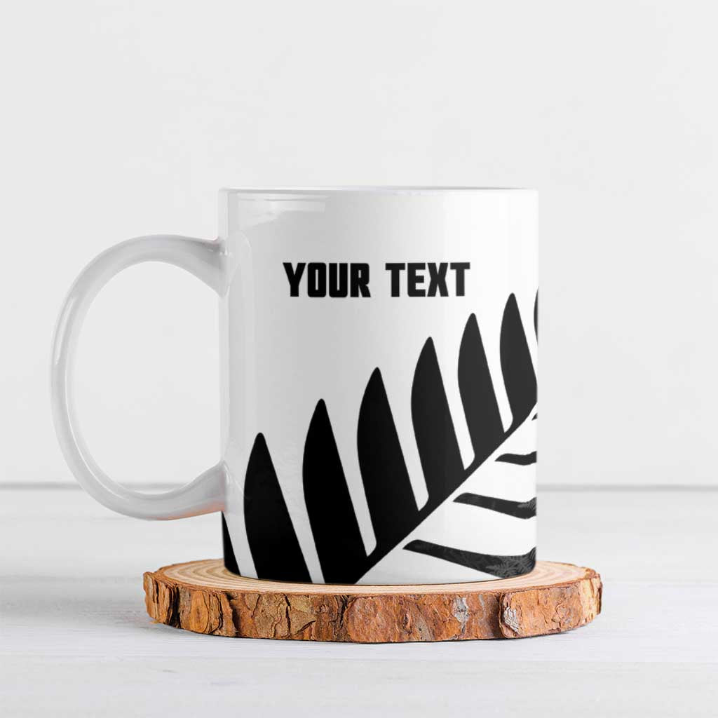 New Zealand Lawn Bowls Custom Ceramic Mug Aotearoa Silver Fern LT14 Black - Polynesian Pride